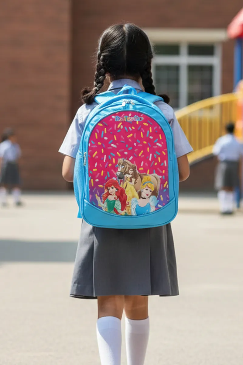Princess Design Multi-Pockets School Backpack for Kids - 12L BGSC0003BLU