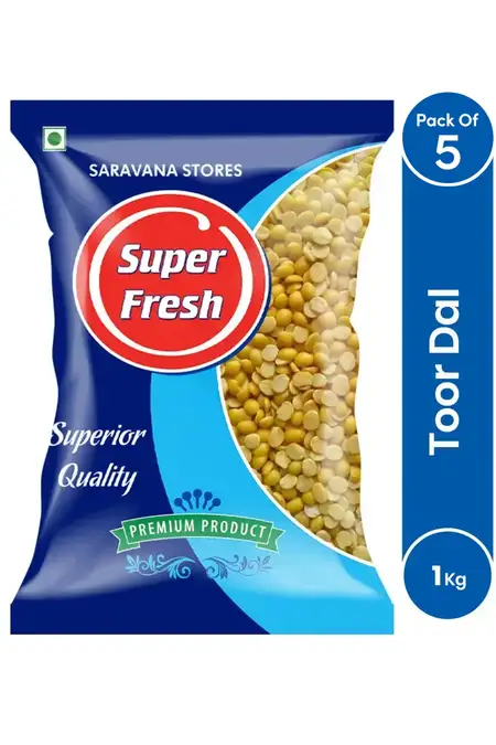 Toor Dal / Thuvaram Paruppu, Super Fresh - 1 Kg X 5 