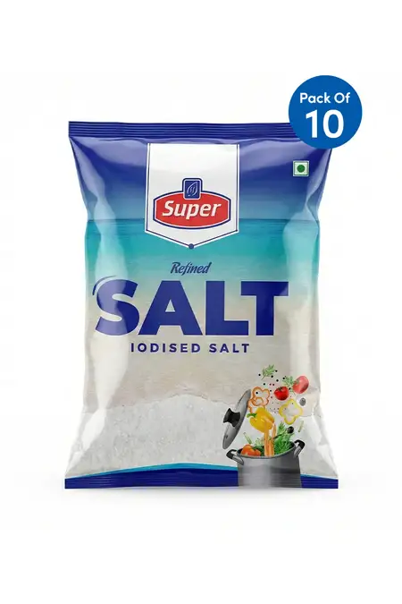 Refined Iodised Salt , Super Fresh - 1kg X 10  