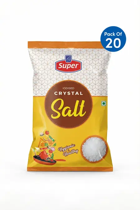 Iodized Crystal Salt , Super - 1Kg X 20 