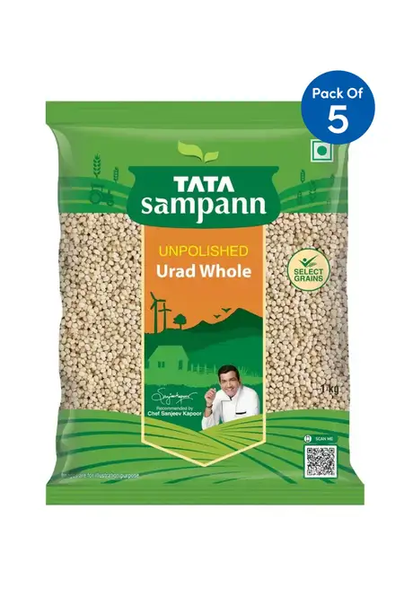 Tata Unpolished Whole Urad Dal - 1kg X 5 