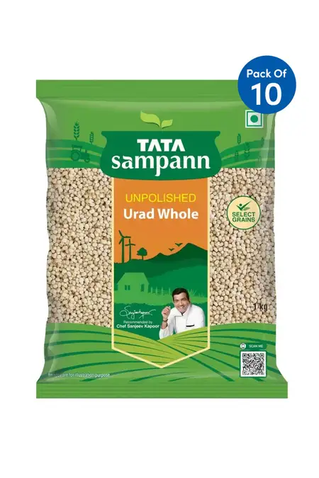 Tata Unpolished Whole Urad Dal - 1kg X 10 