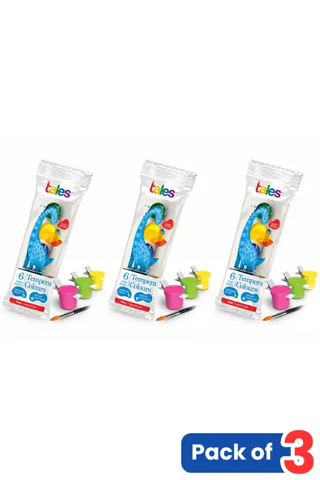 Tales Tempera Colours 6 Shades with Brush - Pack of 3