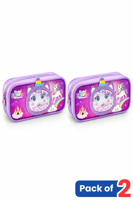 EVA Foam Unicorn Printed Pencil Case for Kids - Pack of 2