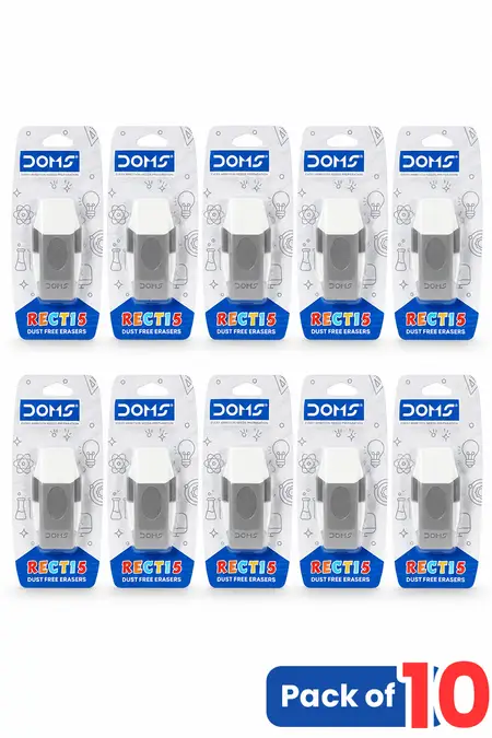 Doms Recti 5 Dust Free Eraser, Grey - Pack of 10