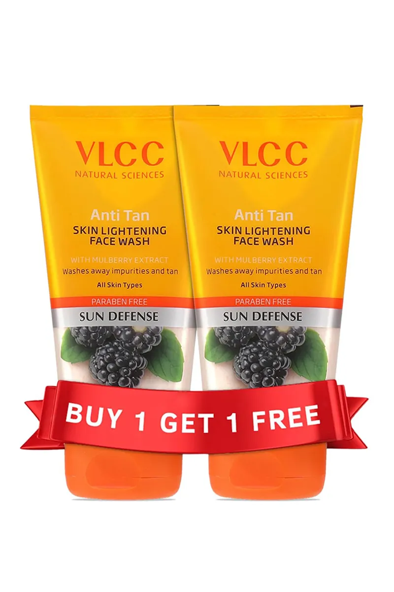 VLCC Anti Tan Skin Lightening Face Wash - Buy 1 Get 1 Free (Each 150g)