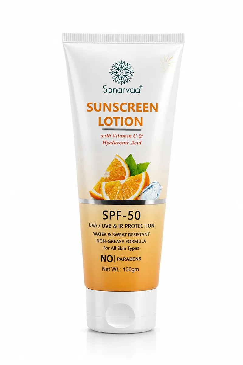 Sanarvaa Sunscreen Lotion with Vitamin C Hyaluronic Acid SPF - 50 (100gm)