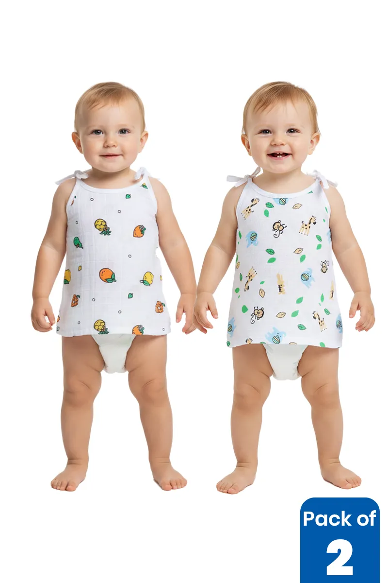 Pack of 2 Muslin Jhablas for Babies CBCLJB10WHI69MO