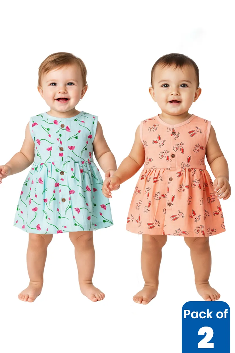 Pack of 2 Printed Frocks for Babies