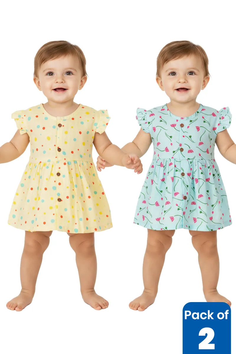 Pack of 2 Printed Frocks for Babies