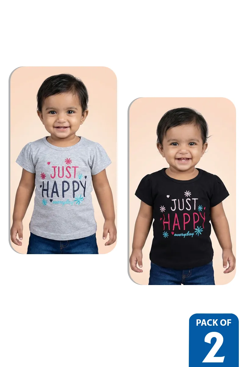 Pack of 2 T-Shirts for Baby Girl - Multicolor