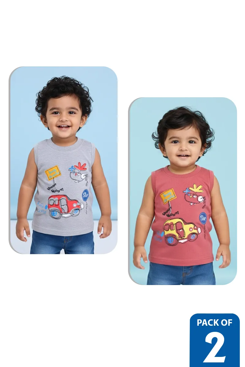 Pack of 2 T-Shirts for Baby Boy - Multicolor