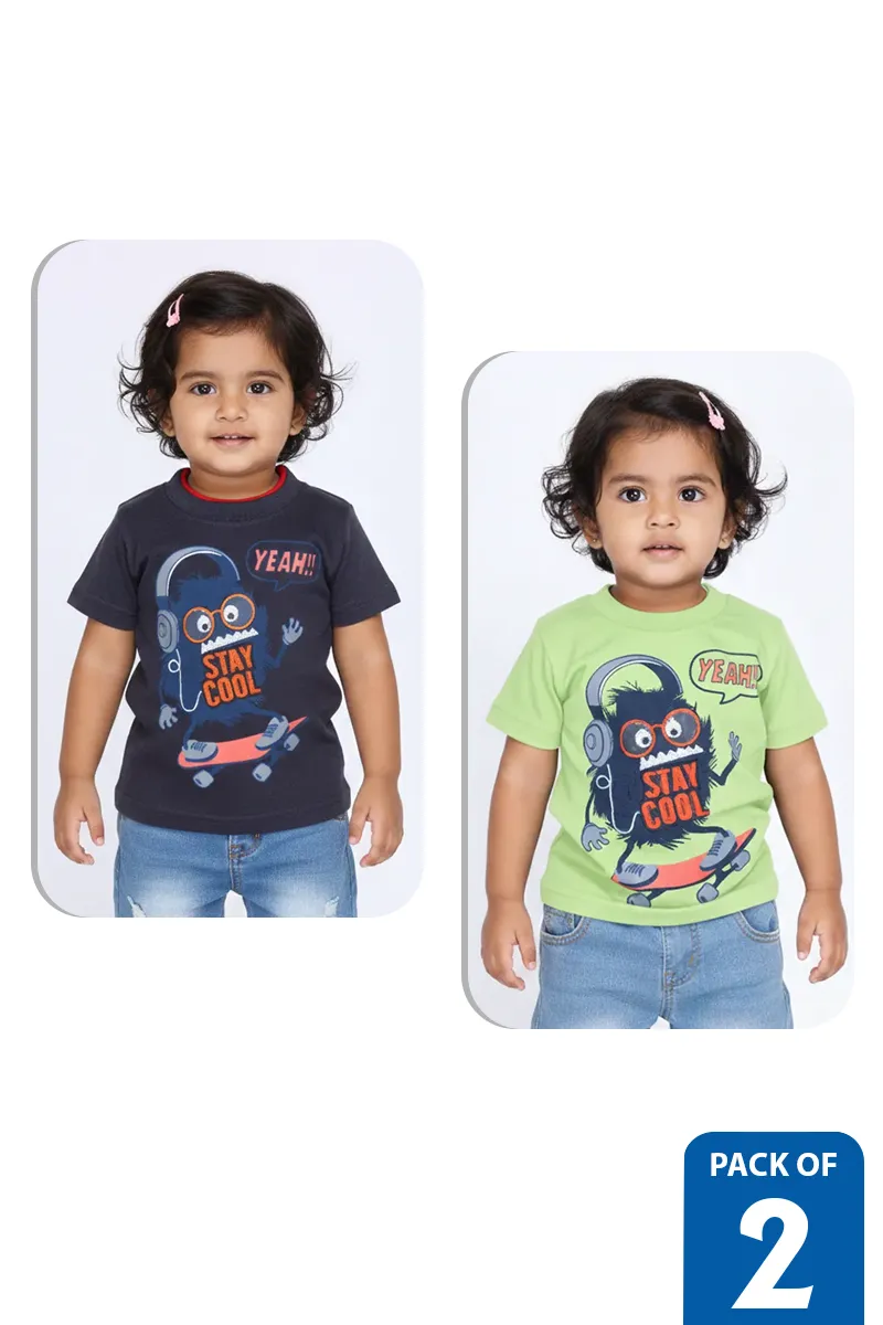 Pack of 2 T-Shirts for Baby Boy - Multicolor