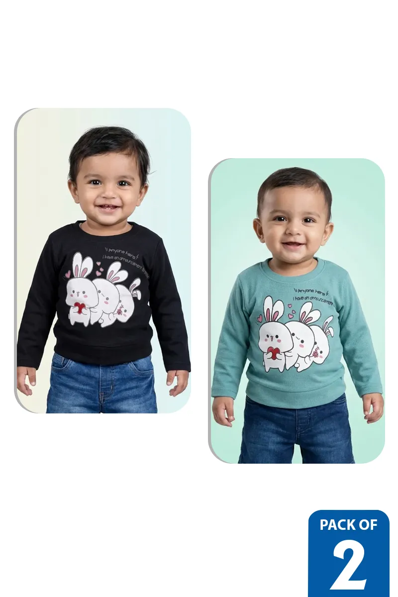 Pack of 2 T-Shirts for Baby Girl - Multicolor