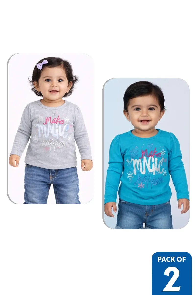 Pack of 2 T-Shirts for Baby Girl - Multicolor