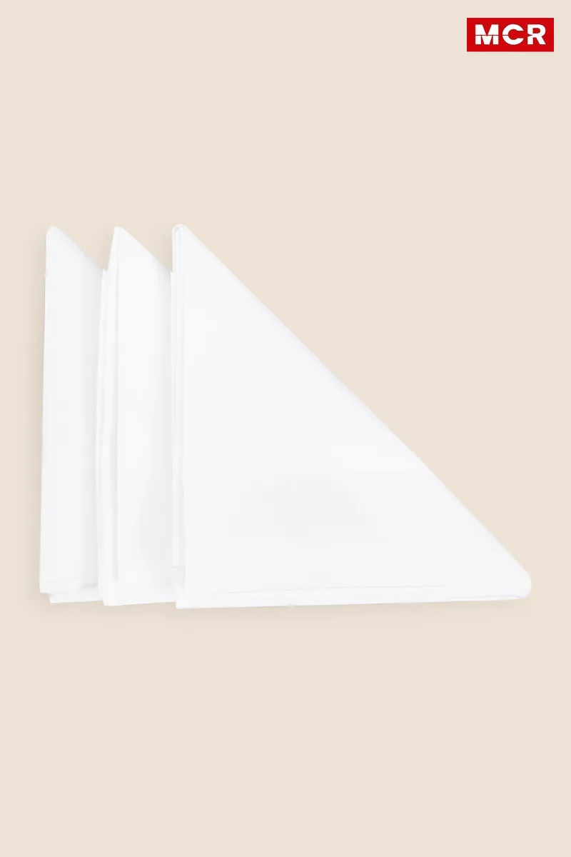 Cotton Solid Handkerchiefs - Pack of 3