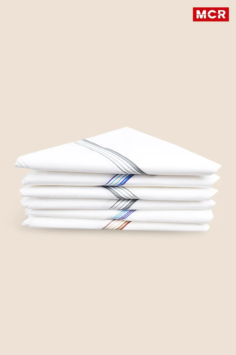 Cotton Solid Handkerchiefs - Pack of 6