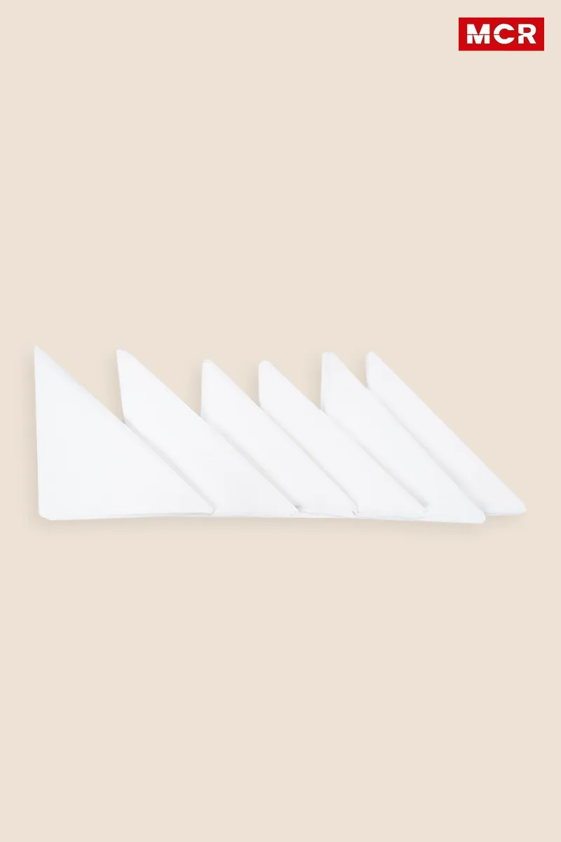 Cotton Solid Handkerchiefs (Pack of 6) CLACC06WHIONESI