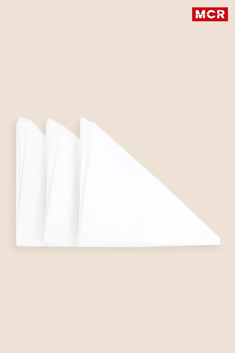 Cotton Solid Handkerchiefs (Pack of 3) CLACC07WHIONESI