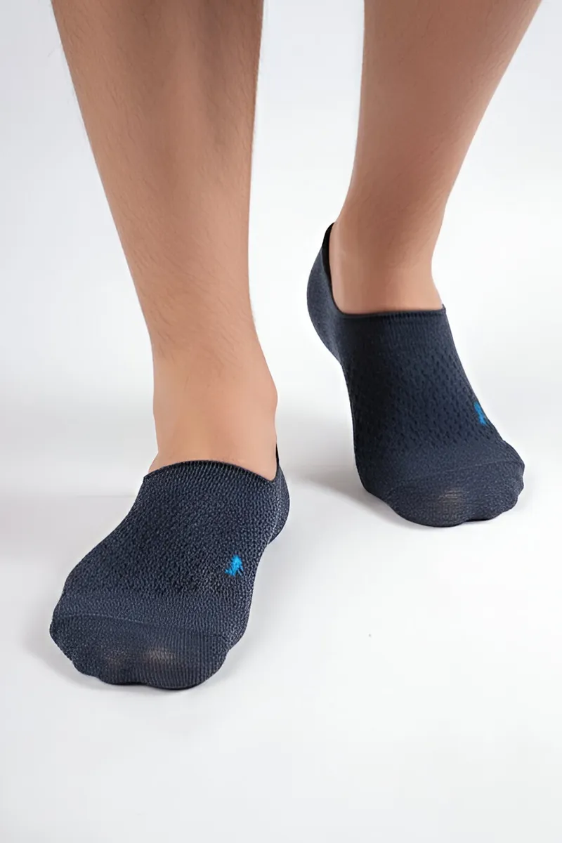 Cotton Textured Loafer Socks for Men CLACC09NAVFREE