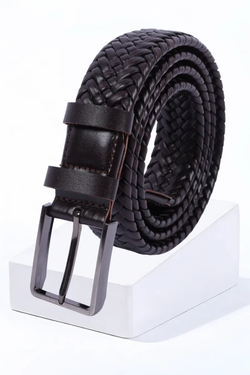 Men's Self Designed Braided Leather Belt