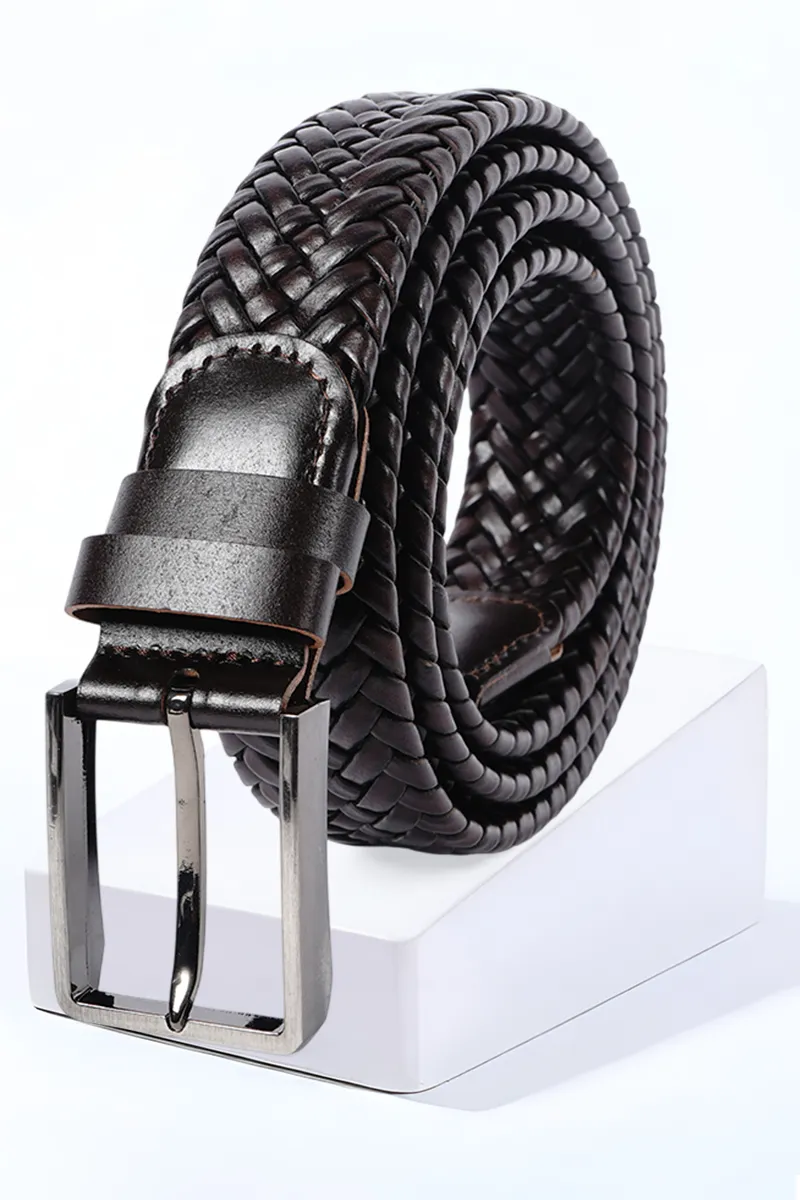 Men's Self Designed Braided Leather Belt