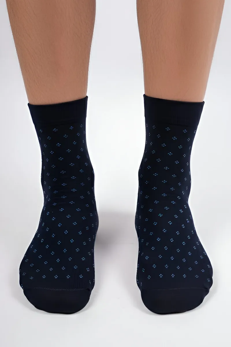 Cotton Printed Above Ankle Length Socks for Men CLACC10NAVFREE