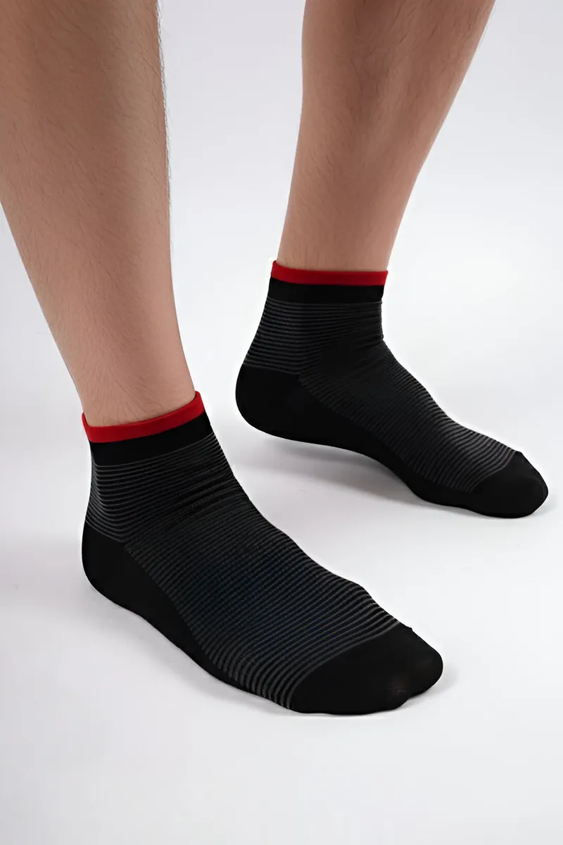 Cotton Striped Above Ankle Length Socks for Men CLACC11BLAFREE