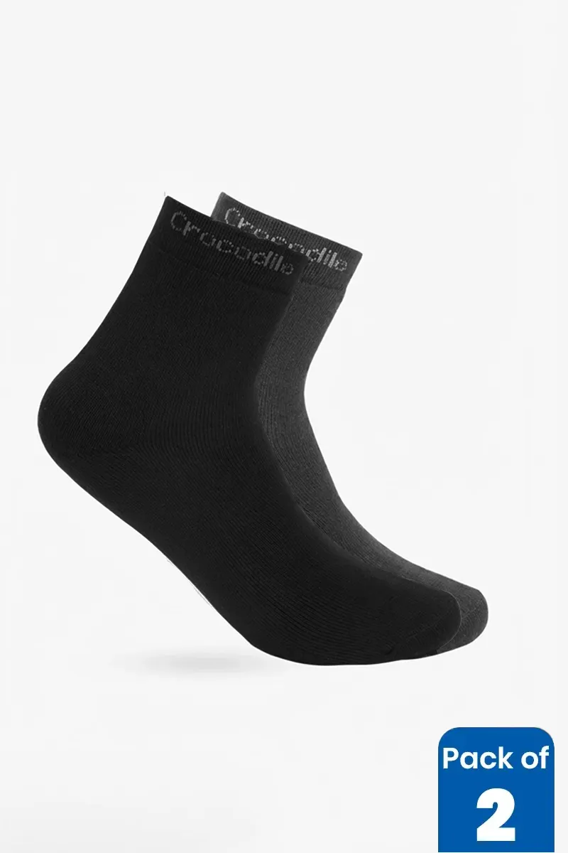Men's Cotton Solid Above Ankle Socks - Pack of 2 CLACC120MULFREE