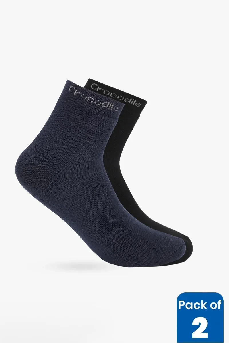 Men's Cotton Solid Above Ankle Socks - Pack of 2 CLACC123MULFREE