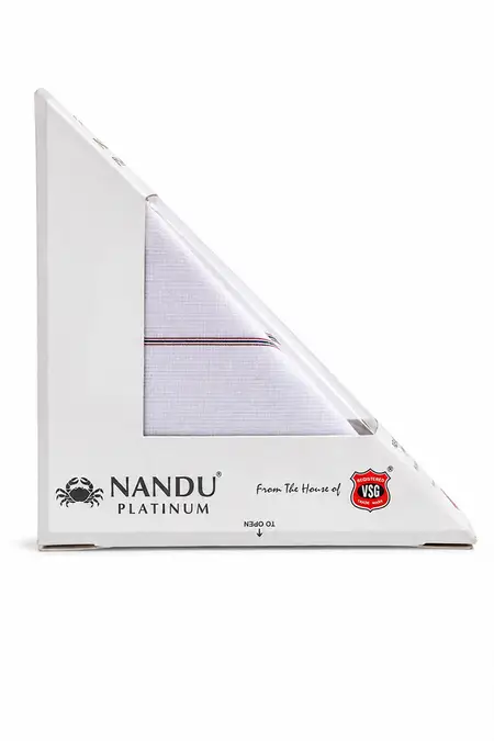 Nandu Platinum Ready- to- Use Washed Handkerchiefs (Pack of 3)