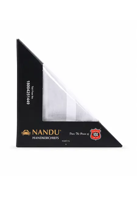 Nandu Elite Ready-to-Use Solid Cotton Handkerchiefs - Pack of 3