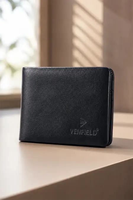 Men's Soild Leather Two Fold Wallet