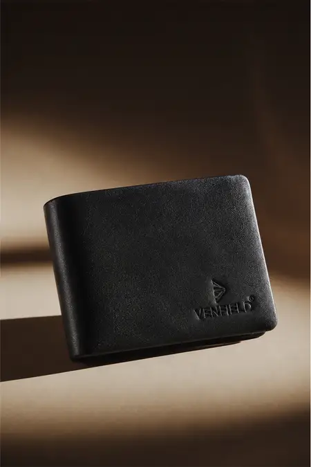 Men's Soild Leather Two Fold Wallet