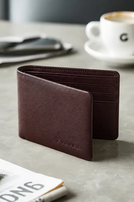 Men's Soild Leather Two Fold Wallet