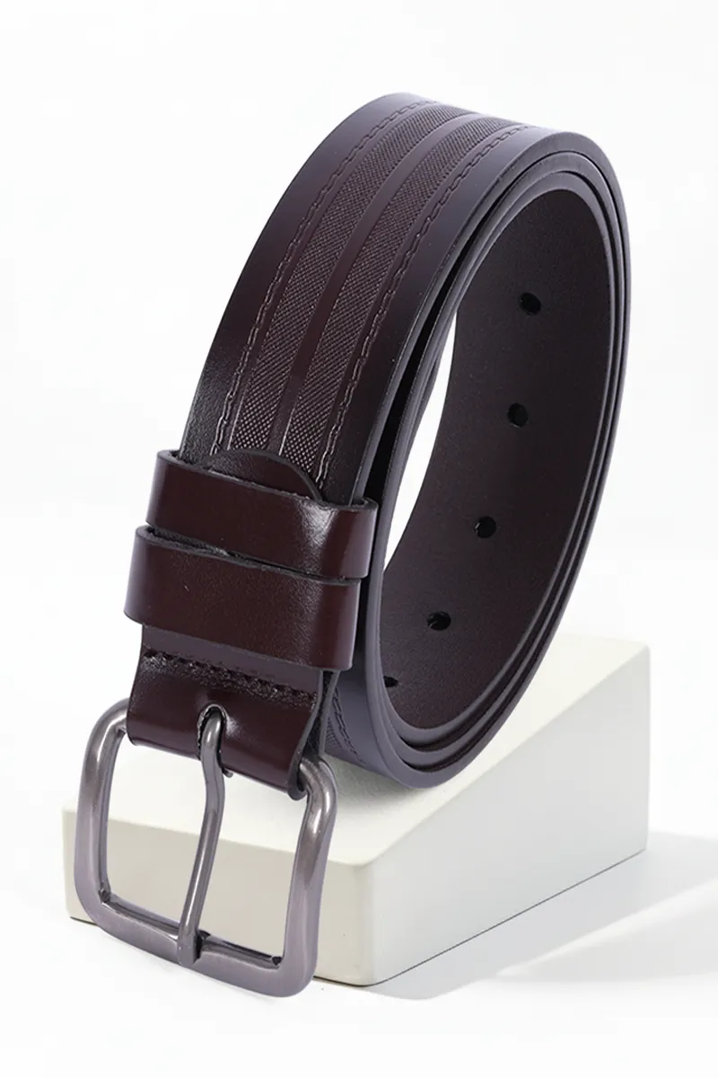 Men's PU Textured Casual Belt CLACC24DAR3034