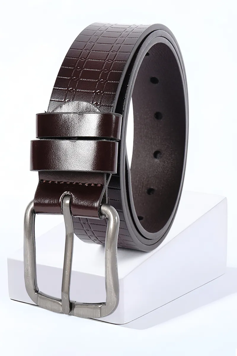 Men's PU Textured Casual Belt CLACC27DAR3034