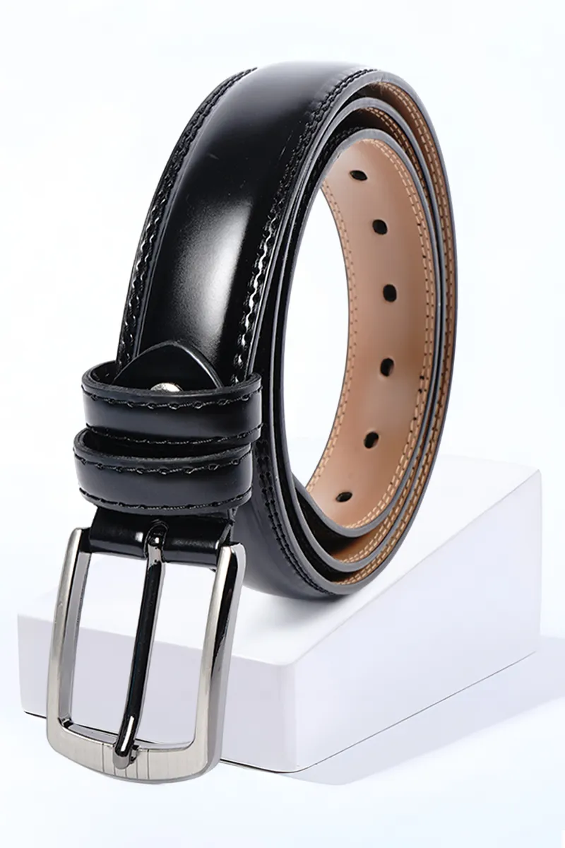 Men's Solid Synthetic Leather Belt CLACC66BLA3034