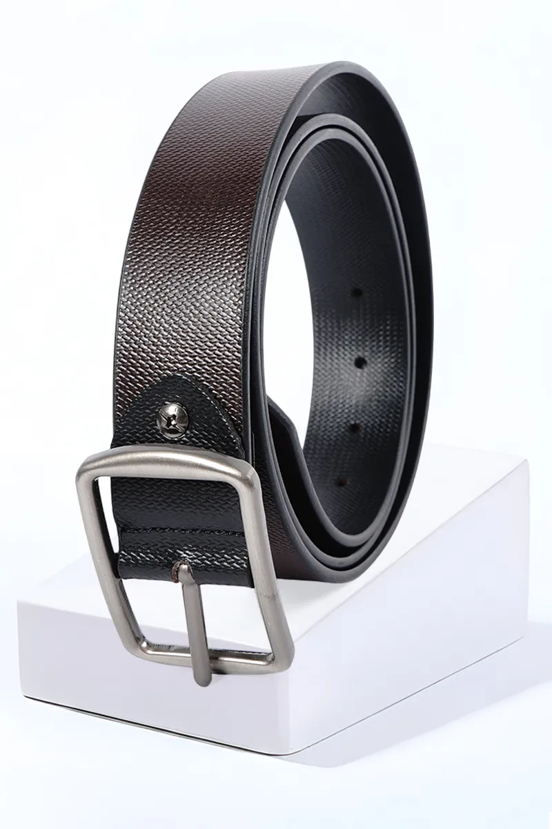 Men's PU Textured Casual Belt CLACC89BLA3638