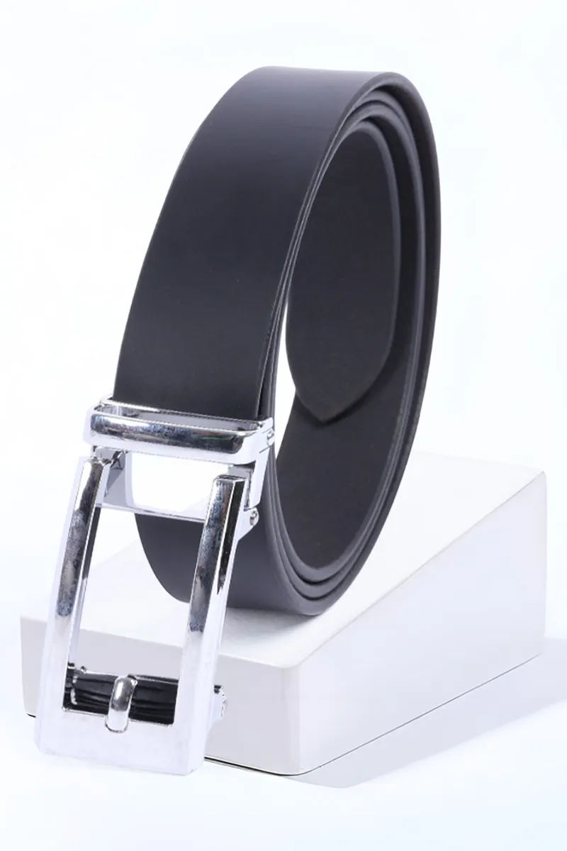 Men's Solid Auto Lock Leather Belt CLACC97BLAONE
