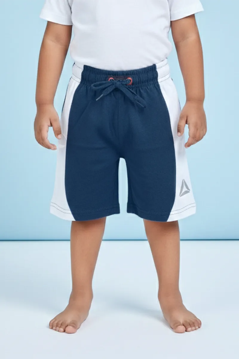 Cotton Color Block Casual Shorts for Boys - Navy Blue CLBBW007NAVBLU910YRS
