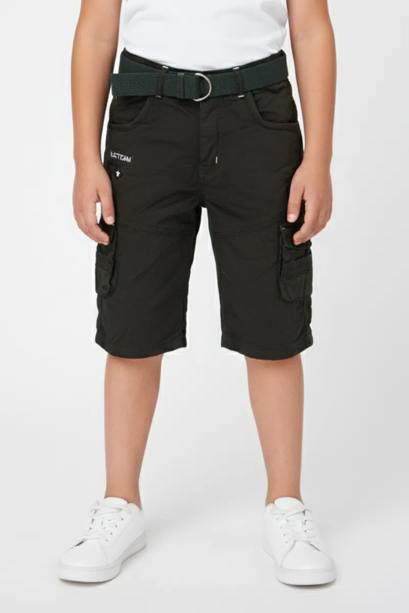 Boy's Cotton Blend Solid Regular Fit Capri Shorts - Olive CLBC003OLI78YR