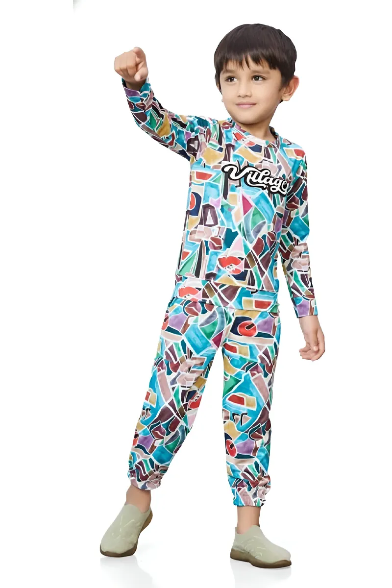 Printed T-Shirt and Pant Set for Boys - Multicolour CLBCS0024MUL23YR