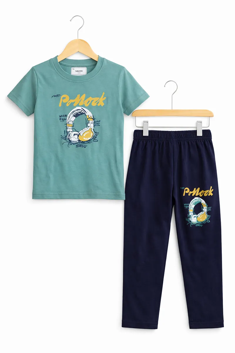T-Shirt and Pant Set for Boys - Green CLBCS0054GRE12YR