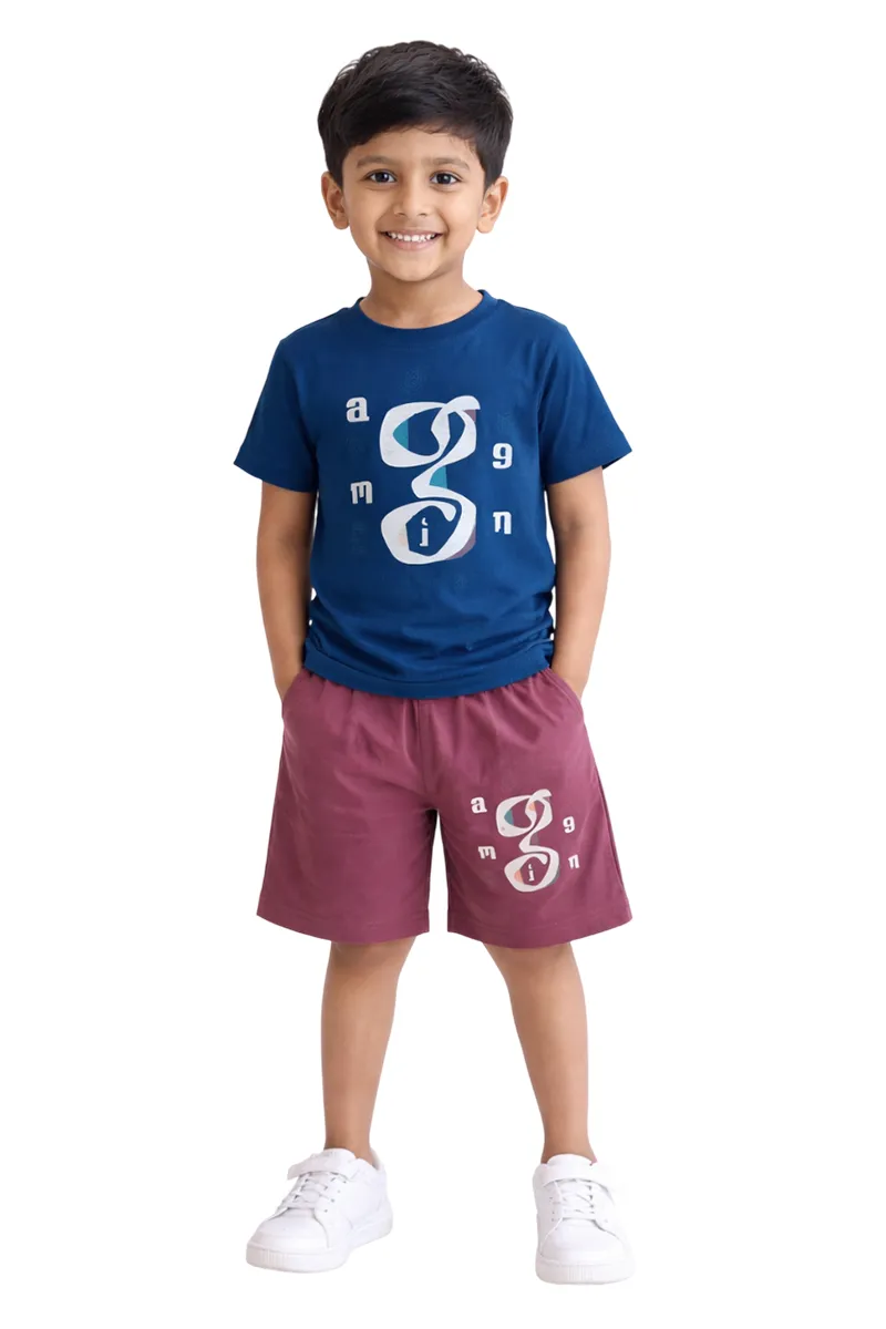 T-Shirt and Shorts Set for Boys - Teal CLBCS0064TEA1516