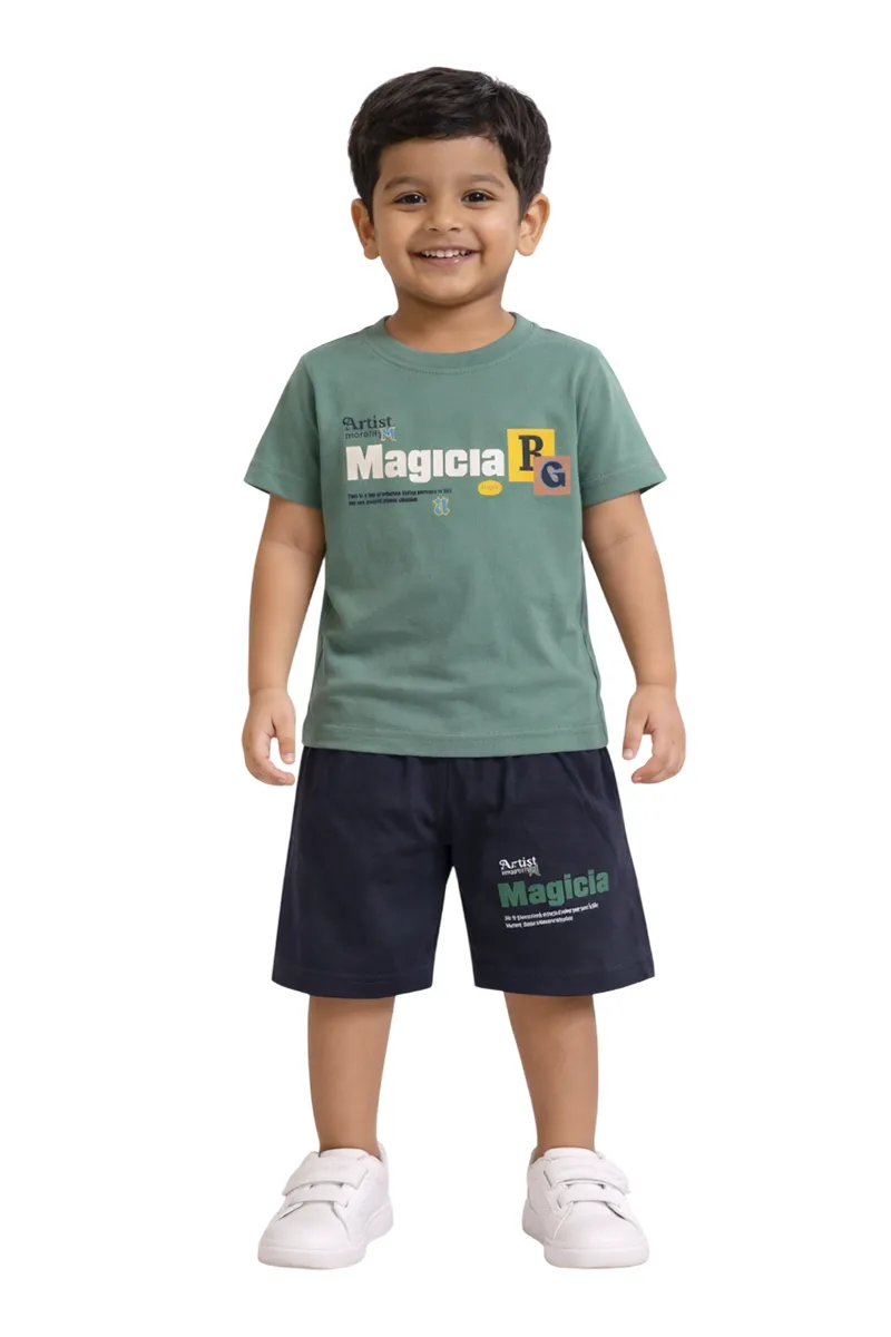 T-Shirt and Shorts Set for Boys - Green