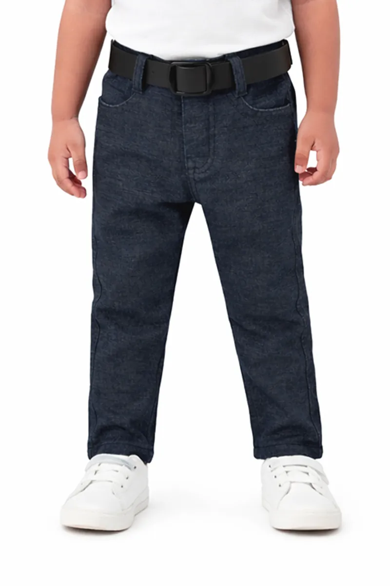 Boy's Cotton Blend Solid Casual Jeans with Belt - Charcoal Melange CLBJ0015CHAMEL45YR
