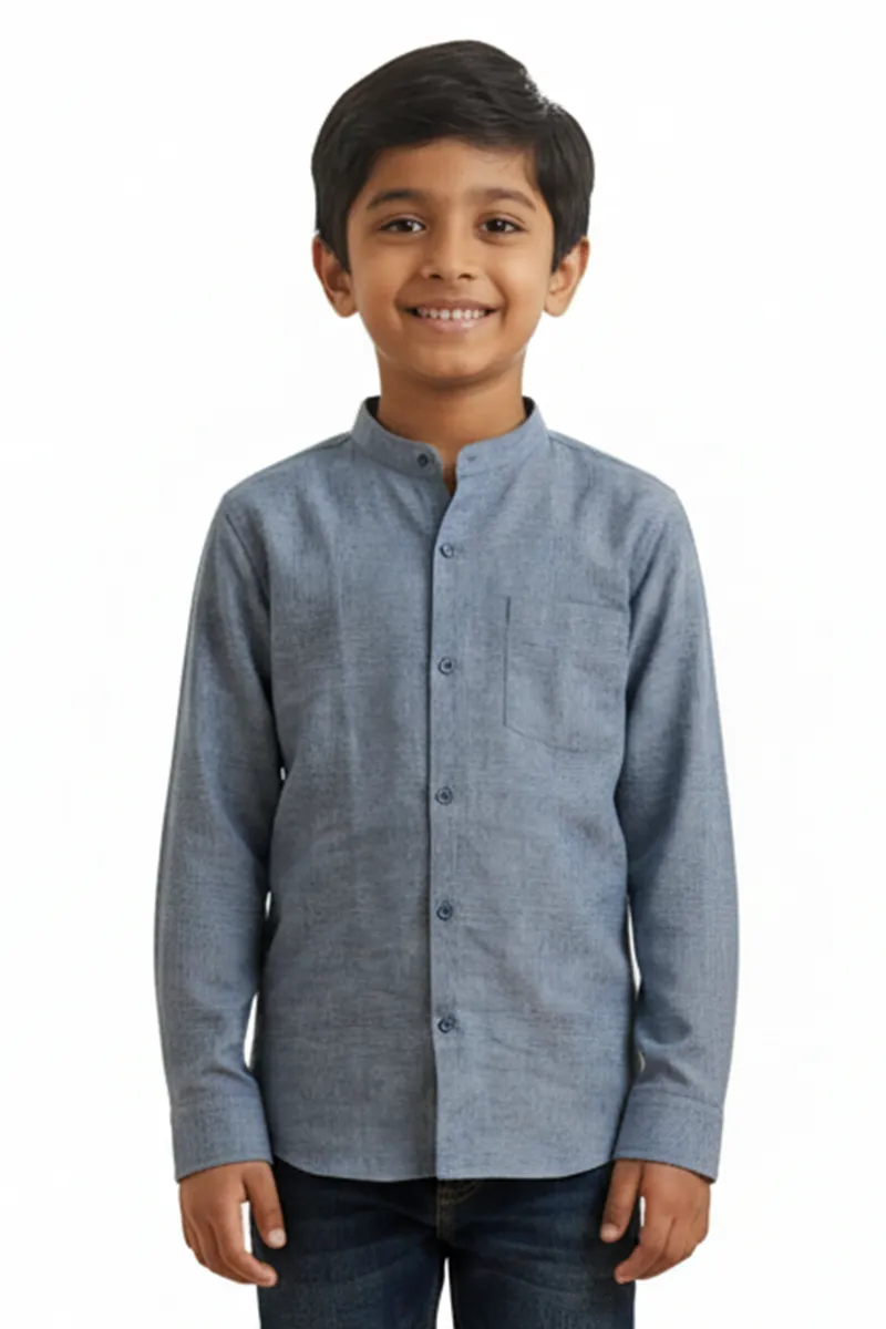 Classic Cotton Shirt for Boys - Grey