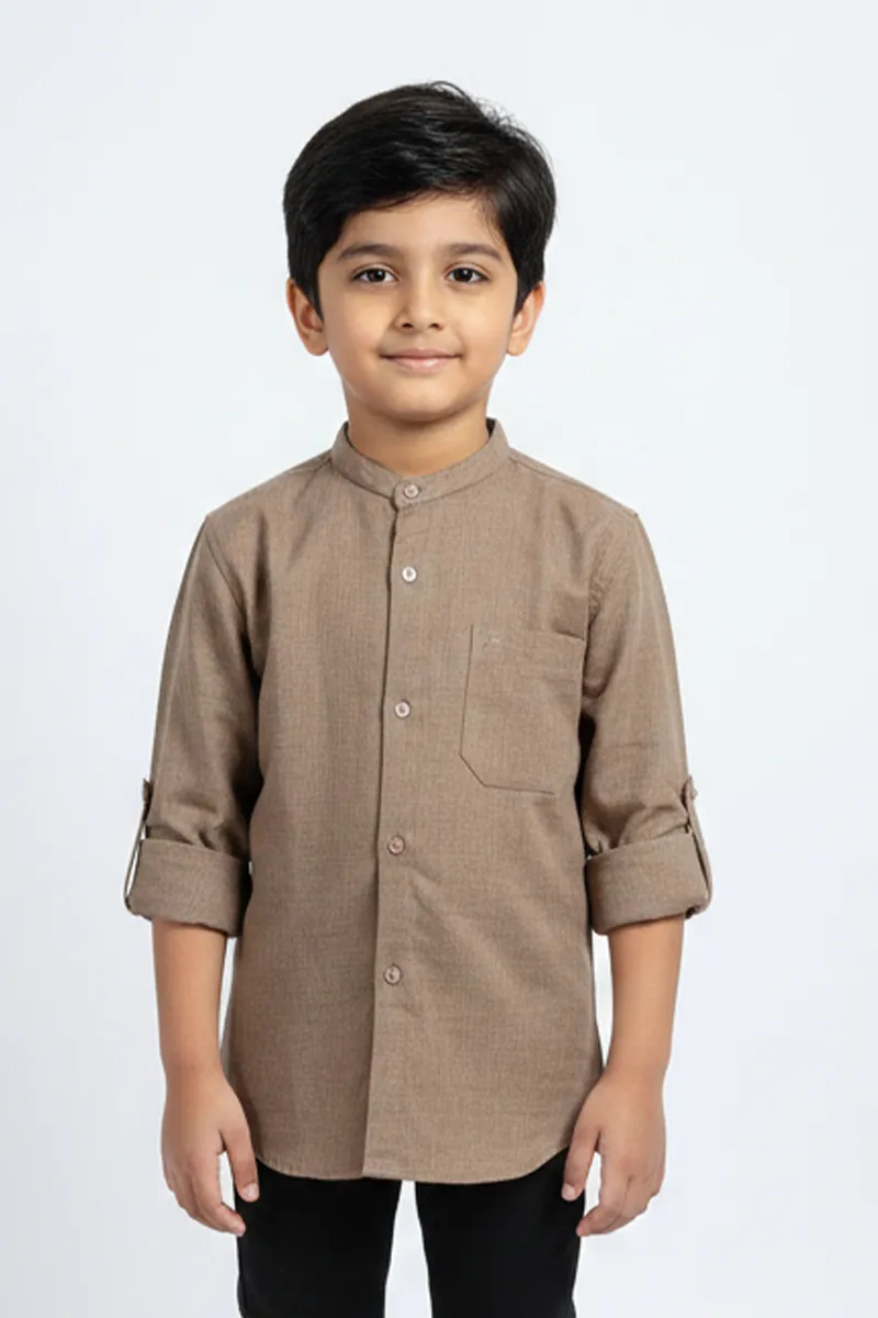 Classic Cotton Shirt for Boys - Khaki CLBS0040KHA56YR