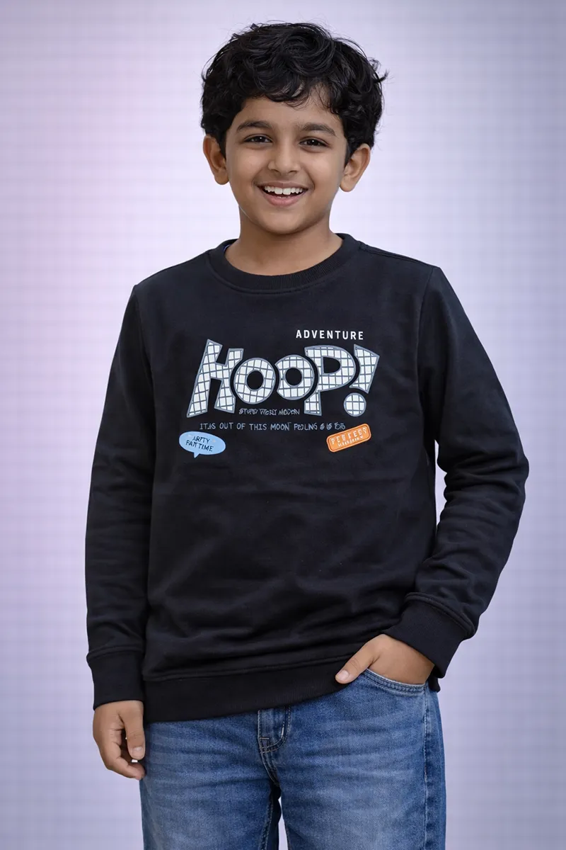Full Sleeve Sweatshirt for Boys - Black